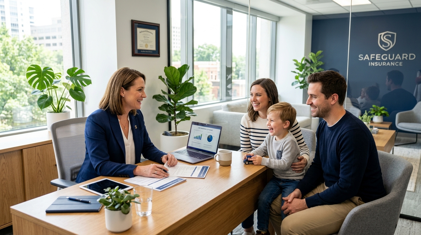 An insurance specialist discussing cover with a customer